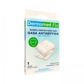 Dermomed Fix Banda Protectora Con Gasa Antiseptica 1 Unidad 75 Cm X 8 Cm