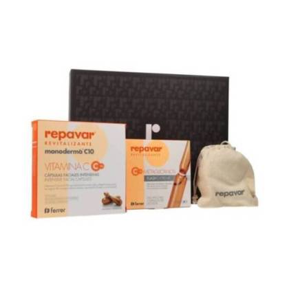 Repavar Revitalizing Vitamin C 28 Capsules + 5 Metaglycan Ampoules + Konjac Sponge Promo