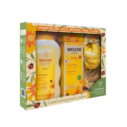 Weleda Baby Calendula Body Milk 200ml + Calendula Face Cream 50ml + Teether Promo