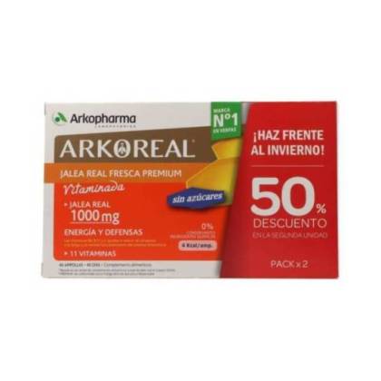 Arkoreal Geleia Real Com Vitaminas Sem Açúcar 2x20 Ampolas Promo