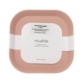 Mushie Plato Cuadrado Infantil 6m Blush 2 Uds Ref 47886