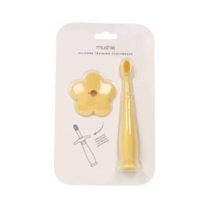 Mushie Silicone Training Toothbrush Flower Daffodil