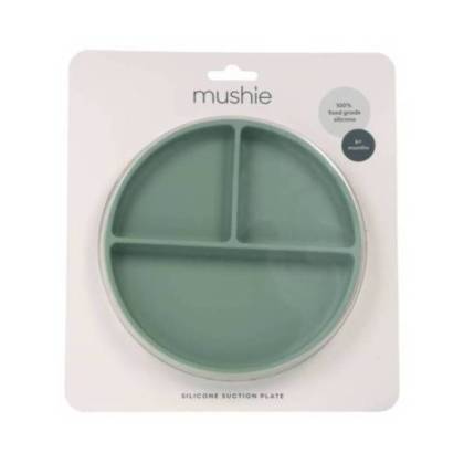 Mushie Silikon-saugplatte Mit Fächern Cambridge Blue 6m+