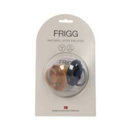 Frigg Chupete Block Latex Cappuccino Dark Navy 2 Uds Talla 2 618m Ref 47990