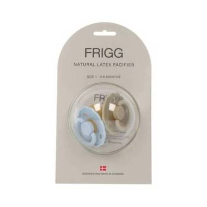 Frigg Latex Pacifier Powder Blue + Sandstone 2 Units Size 1 0-6m