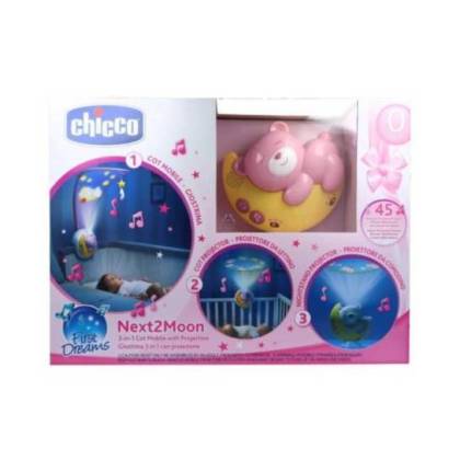 Chicco Next2 Moon Mobile 3in1 Mit Projektion Rosa +0 Monate