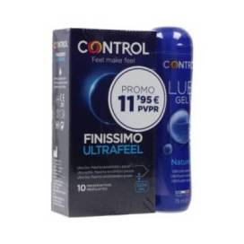 Control Preservativos Ultrafeel 10 Unidades + Lubrificante Nature 75 Ml Promo