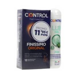 Control Finissimo 12 Einheiten + Schmiermittel Aloe 75 Ml Promo