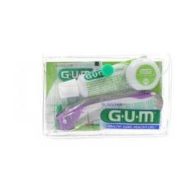 Gum Kit De Viaje Pasta Dental Activital Cepillo Seda Dental