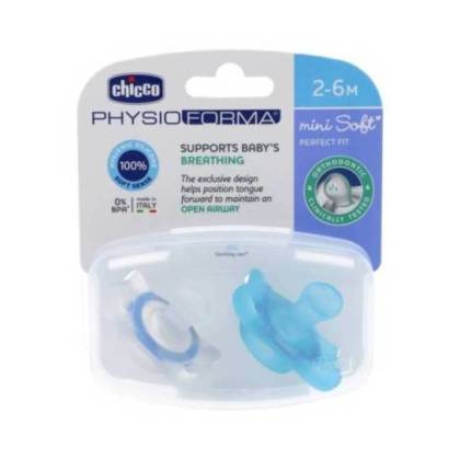 Chicco Physioforma Pacifier 2-6m Blue And White 2 Units