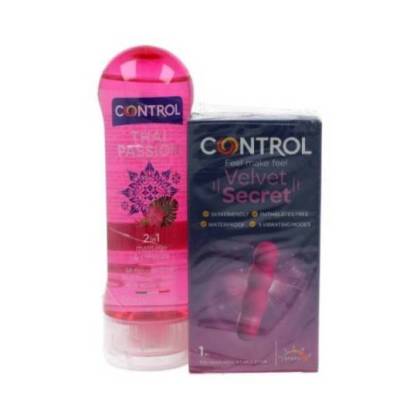 Control Velvet Secret Mini Estimulador 1 Ud Control Gel Masaje Thai Passion 200 ml Promo