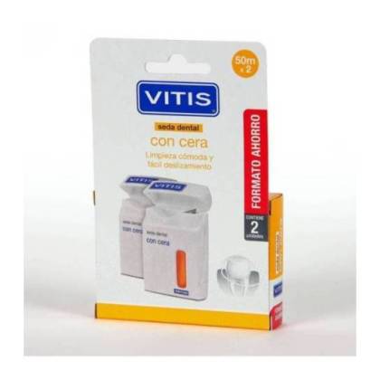 Vitis Dental Floss With Wax 2x 50 M