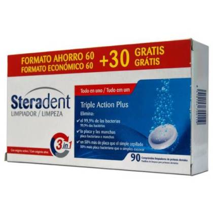 Steradent Tripla Ação Plus 90 Comprimidos