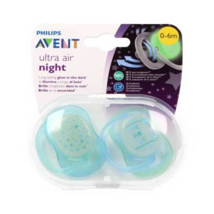 Avent Chupete Nocturno 06 Meses 2 Unidades