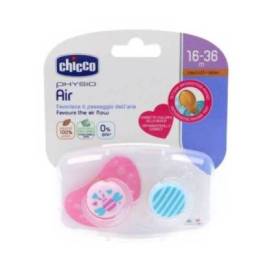 Chicco Physio Air Kautschuk Schnuller Mädchen 16-36m 2 Einheiten