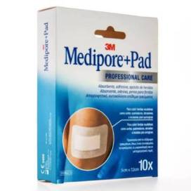 Medipore Pad Apósito Adesivo 5x7.2 Cm 10 Unidades