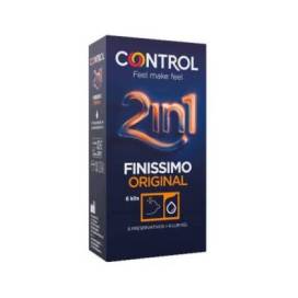 Control Preservativos Finissimo 2 En 1 + Lub Gel 6 Unidades