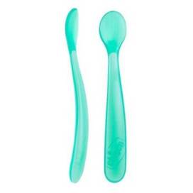 Chicco Silicone Spoon Green 6m+ 2 Units