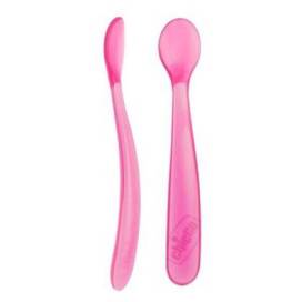 Chicco Colheres Macias Silicone Rosa 6m+ 2 Unidades