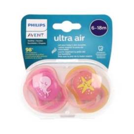 Chupeta Silicone Philips Avent Ultra Air 6-18m 2 Unidades