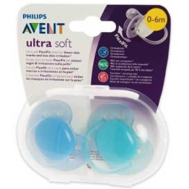 Avent Chupeta Ultrasoft 0-6 M 2u Azul