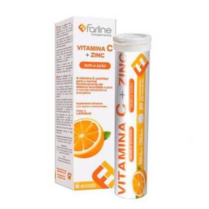 Farline Vitamina C E Zinco 20 Comprimidos Efervescentes