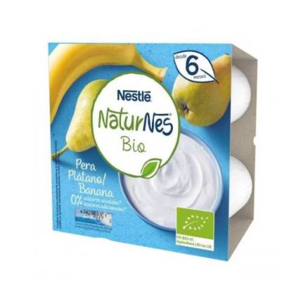 Nestle Naturnes Bio Yogur Platano Y Pera 4x90 g