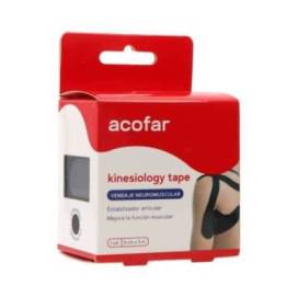 Acofar Kinesiology Tape Bandage 1 Unit 5m X 5cm Black