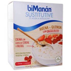 Bimanan Sustitutive Creme Aveia Quinoa Frutos Vermelhos 5 Saquetas