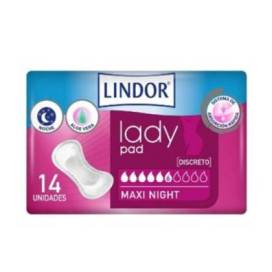 Lindor Lady Pad Maxi Night 6 Gotas 14 Uds