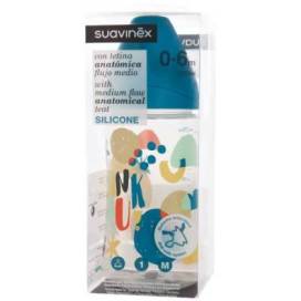 Suavinex Silicon Teat Feeding Bottle 0-6m Size 1m 270 Ml