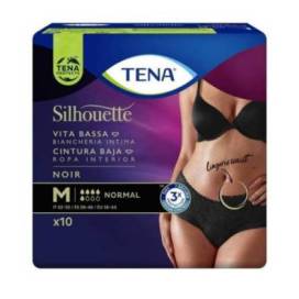 TENA SILHOUETTE NEGRO CINTURA BAJA T-M 10 UDS