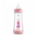 Chicco Biberon Tetina Silicona Perfect5 Rosa 4m Flujo Rapido 300 ml