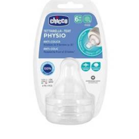 Chicco Tetina Silicona Physio 6m Flujo Papilla 2 Uds