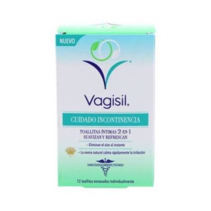 Vagisil Cuidado Incontinência Toalhetes Intimas 2 Em 1 12 Unidades