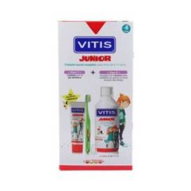 Vitis Junior Tutti Frutti Colutório 500 Ml + Gel De Pasta De Dentes Tutti Frutti 75 Ml + Escova De Dentes Promo