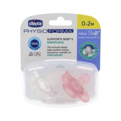 Chicco Chupete Physioforma 02m Blanco Y Rosa 2 Uds