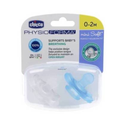 Chicco Chupeta Physioforma 0-2m Azul E Branco 2 Unidades