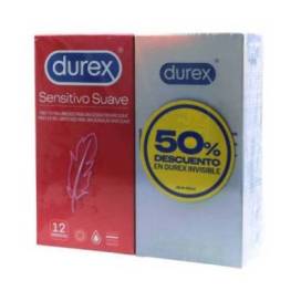 Durex Sensitivo Suave 12 Einheiten + Invisible Extra Sensitivo 12 Einheiten Promo