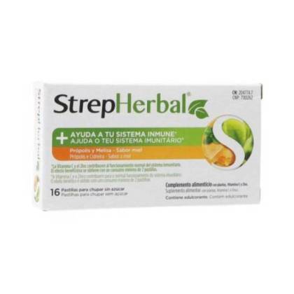 Strepherbal 16 Throat Lozenges Propolis Melisa Honey Flavor