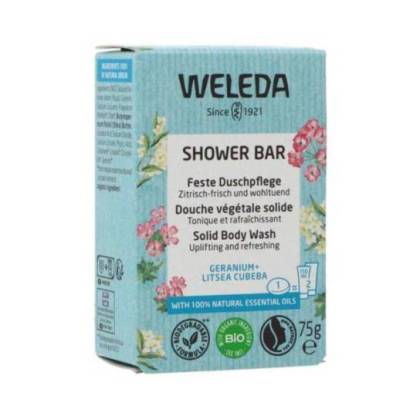 Weleda Shower Bar Geranie + Litsea Feste Seife 75 G