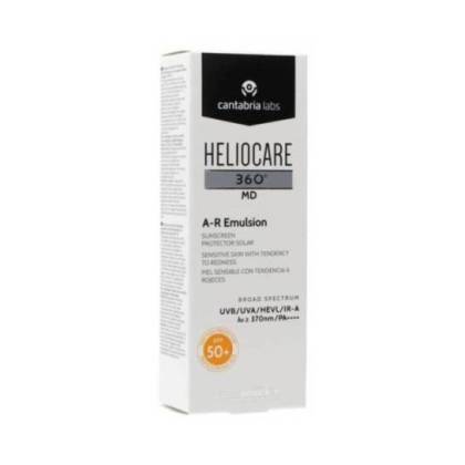 Heliocare 360º Md A-r Emulsion Sunscreen For Sensitive Skin With Redness Spf 50+ 50 Ml