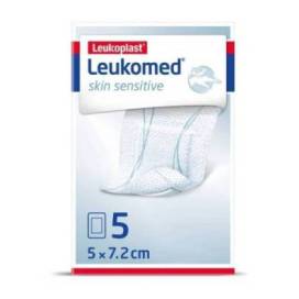 Leukomed Skin Sensitive Klebender Steriler Verband 5 Einheiten 7,2 Cm X 5 Cm