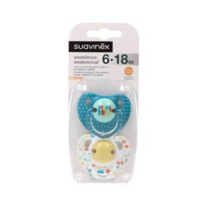 Suavinex Anatomical Latex Pacifier 6m 2 Units