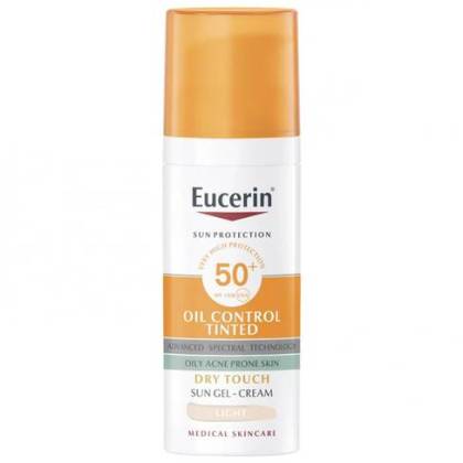 Eucerin Sonnenschutz Spf 50+ Öl Kontrolle Getönt 1 Tube 50 ml Hellfarben