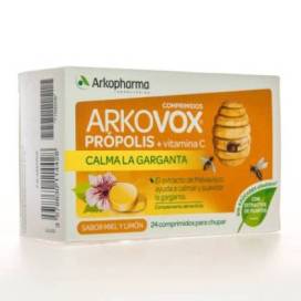 Arkovox Propolis + Vitamin C 20 Honey And Lemon Flavour 24 Tablets