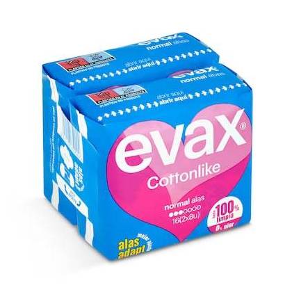 Evax Cottonlike Normal Alas 16 Uds