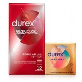 Durex Kondome12 Sensitiver Vollkontakt + Real Feel 3 Einheiten Promo