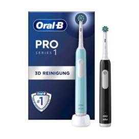 Oral B wiederaufladbare elektrische Zahnbürste Pro 1 Duo Türkis + Schwarz