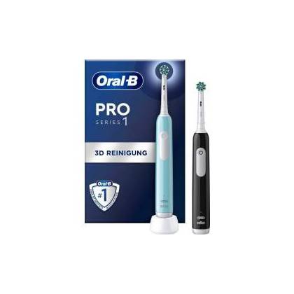 Oral B wiederaufladbare elektrische Zahnbürste Pro 1 Duo Türkis + Schwarz